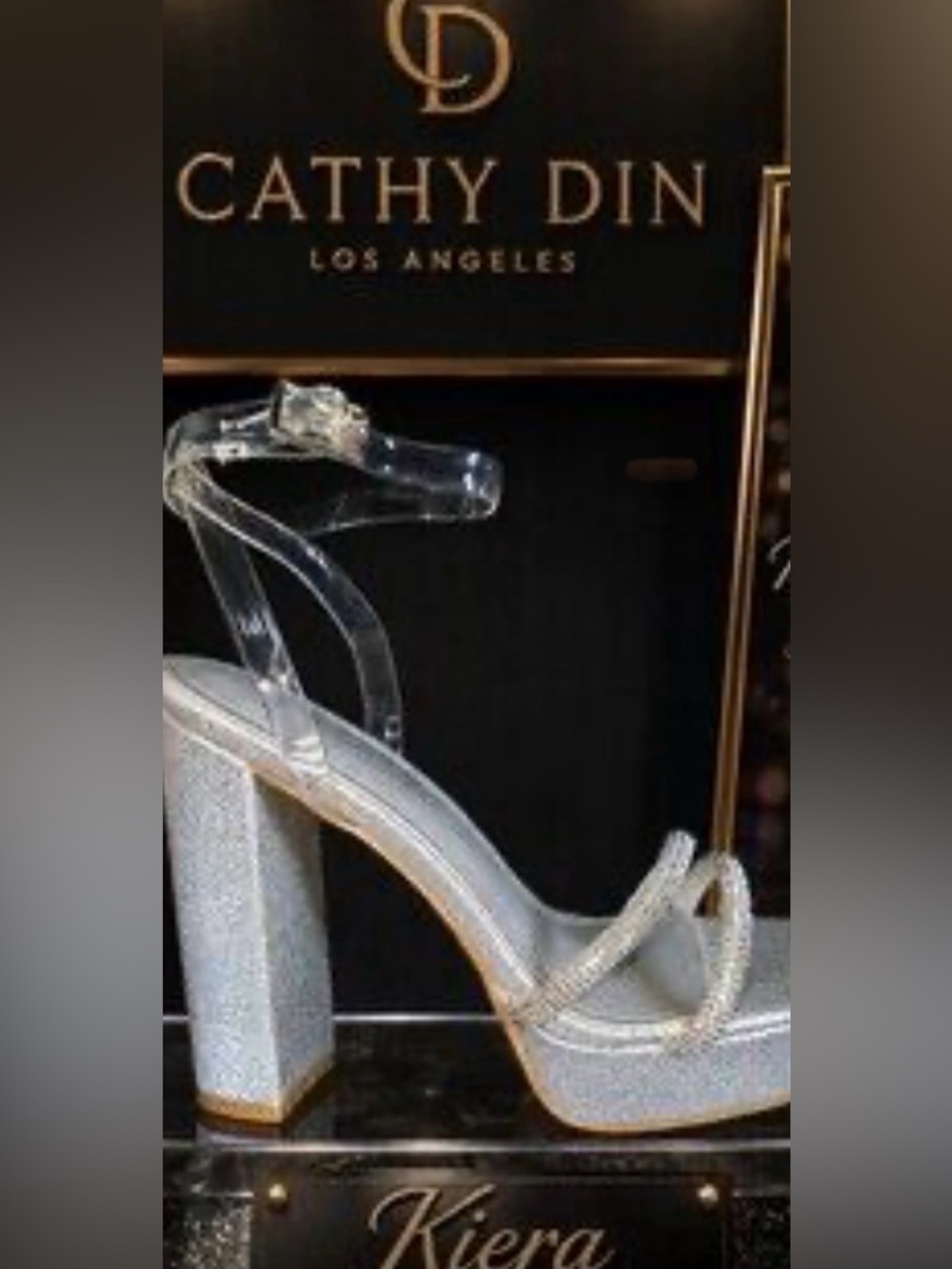 👡 Silver Rhinestone Platform Sandals